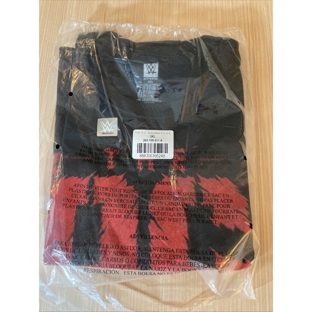 WWE OC Samurai T-shirt Size 3XL Black & Red NOS - Picture 2 of 7